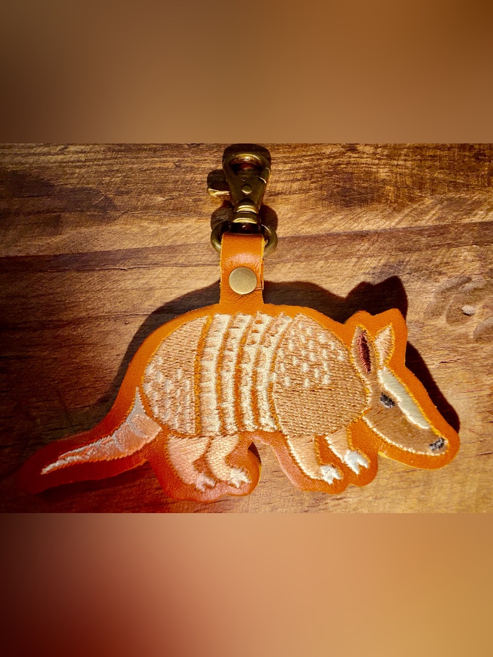 NEW Portland Leather Austin store exclusive Armadillo keychain. Discontinued.